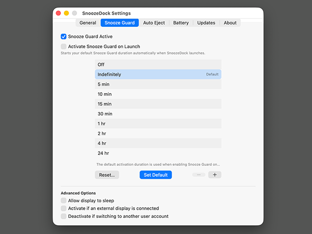 Snooze Guard Settings